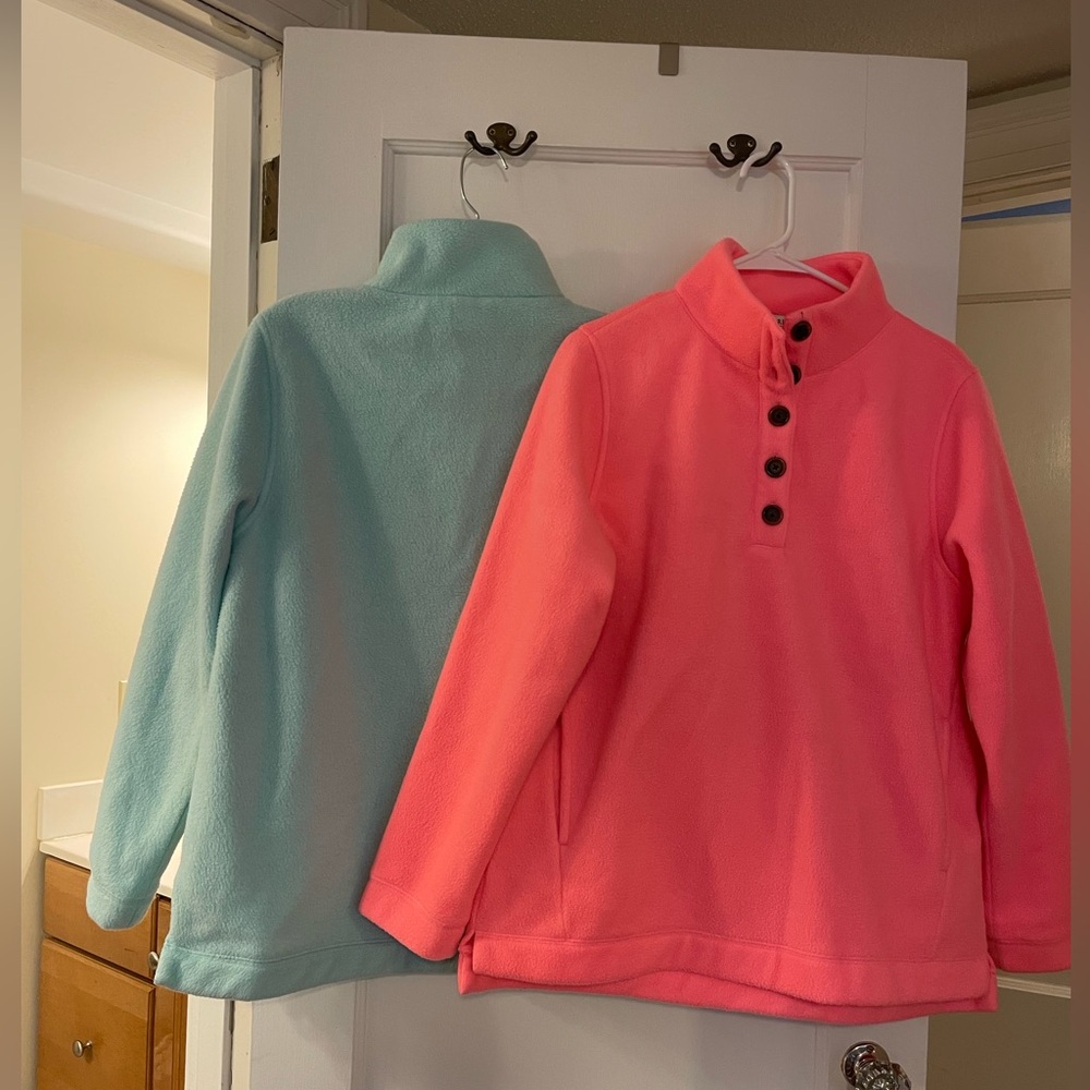 J. Crew Factory 2 pack fleece button-neck tops size M